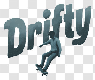 Drifty Logo - Drifty Skateboard Typography Logo Transparent PNG