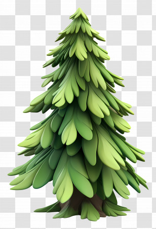 Cartoon Spruce Tree - Lush Green Pine Tree Illustration Transparent PNG
