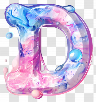 Letter D - Colorful Marble Letter D Transparent PNG