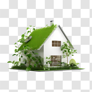 Eco House - Eco-Friendly Green Illustration Of A House Transparent PNG