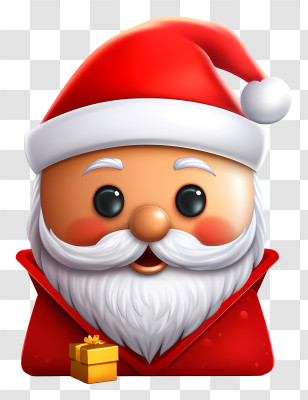 Santa Claus - Cute Santa Claus Cartoon Holding A Gift Transparent PNG