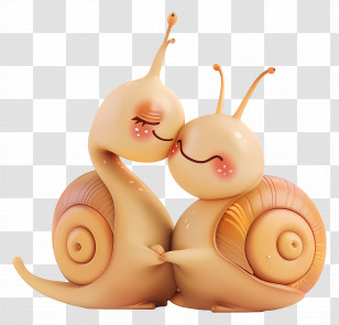 Kissing - Cute Snail Couple Transparent PNG