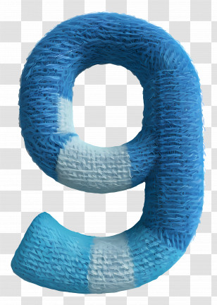 Number 9 - Textured Blue Number Nine Transparent PNG