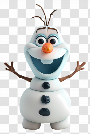 Olaf - Cheerful 3D Snowman With A Big Smile Transparent PNG