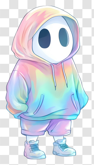 Chibi Ghost - Cute Character In Pastel Hoodie Transparent PNG