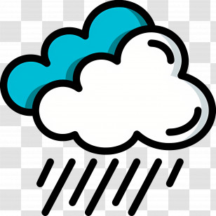 Raining Cloud - Rain Cloud Illustration With Blue And White Transparent PNG