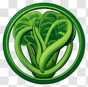 Green Vegetarian Symbol - Green Vegetables Emblem Transparent PNG