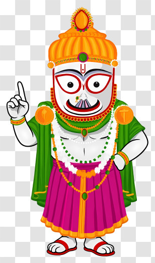 Lord Balabhadra - Charismatic Jagannath Pointing Up Transparent PNG