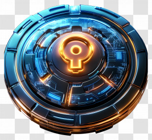 Cyber Security - Futuristic Disk With Glowing Design Transparent PNG