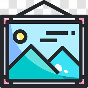 Photo Frame - Landscape Picture With Mountains And Sun Transparent PNG