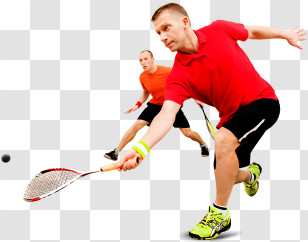 Sports - Badminton Players In Dynamic Match Transparent PNG