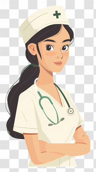 Nurse - Nurse Illustration With Stethoscope Transparent PNG
