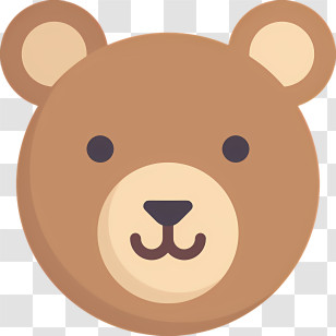 Bear Head - Bear Face Emoji Design Transparent PNG