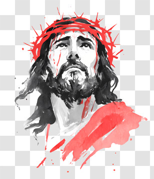 Jesus Ink Painting - Crown Of Thorns Symbol Transparent PNG