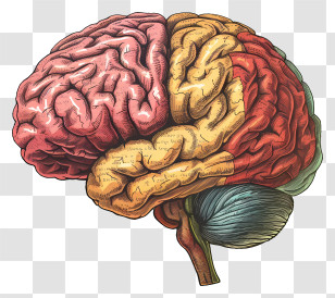 Brain Mind - Educational Human Brain Illustration Transparent PNG