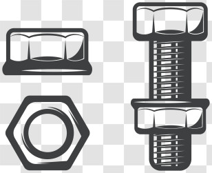 Nuts And Bolts - Bolt And Nut Set Transparent PNG