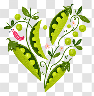 Green Pea Pods - Heart Shaped Pea Pod Transparent PNG