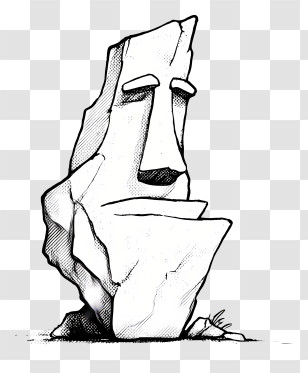 Rock Outline - Stone Face Sculpture Transparent PNG