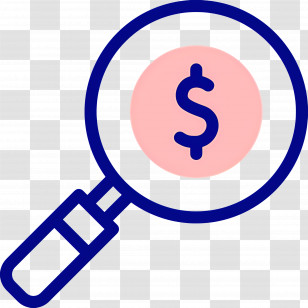 Magnifier Money - Magnifying Glass With Dollar Sign Icon Transparent PNG