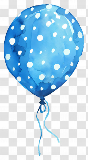 Single Balloon - Blue Polka Dot Balloon For Festive Occasions Transparent PNG