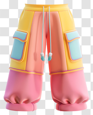 Cute Pants - Colorful Casual Shorts With Pockets Transparent PNG