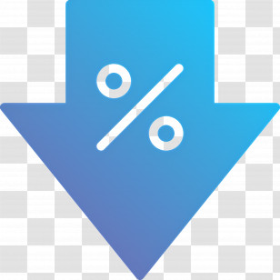 Discount Arrow - Downward Arrow With Percentage Symbol Transparent PNG