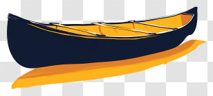 Canoe - Yellow And Black Canoe Illustration Transparent PNG