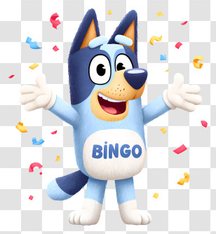 Cartoon Bluey - Cheerful Blue Dog Mascot Transparent PNG