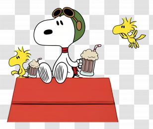 Peanuts - Cartoon Dog With Root Beer Transparent PNG