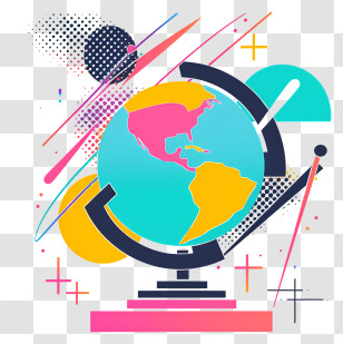 Globe - Colorful Abstract Globe Transparent PNG