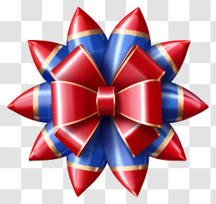 Ribbon - Red And Blue Decorative Bow Transparent PNG