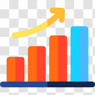 Growth Arrow - Bar Chart With Upward Arrow Representing Growth Transparent PNG