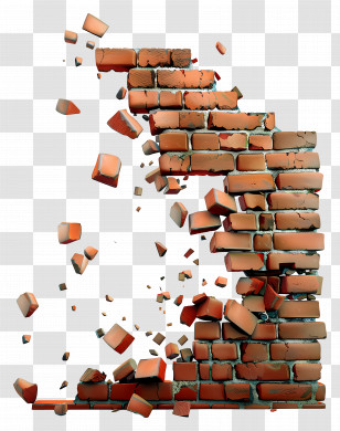 Broken Wall - Breaking Brick Wall Illustration Transparent PNG