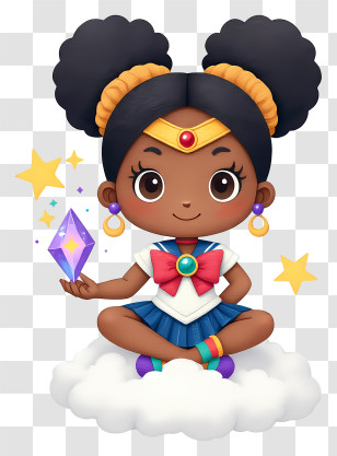 Sailor Moon Girl - Cute Magical Girl With Crystal Transparent PNG
