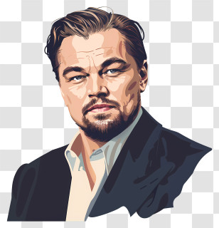 Leonardo Dicaprio - Stylized Male Portrait In Cartoon Style Transparent PNG