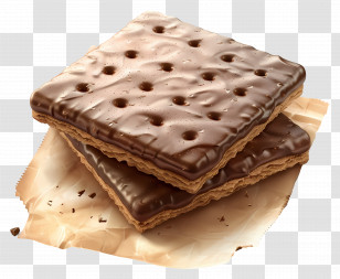 Bourbon Biscuit - Crunchy Chocolate Biscuits On Wrapper Transparent PNG