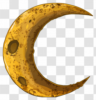 Crescent Moon - Golden Crescent Moon Illustration Transparent PNG