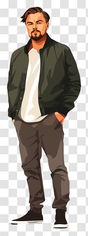 Leonardo Dicaprio - Casual Man Standing With Hands In Pockets Transparent PNG