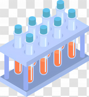 Test Tube - Test Tubes With Orange Liquid In Rack Transparent PNG