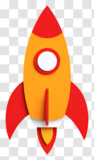 Paper Cut Rocket - Cartoon Rocket Transparent PNG