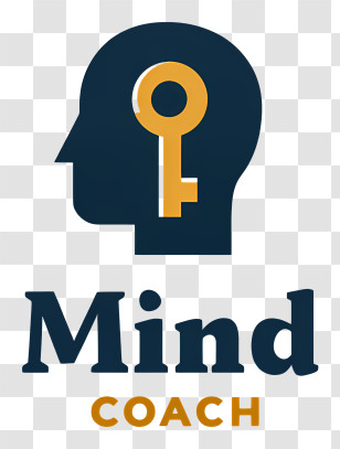 Mind Coach - Gold Foil Mind Coach Logo With Head Silhouette Transparent PNG