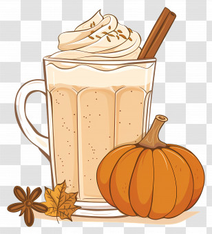 Pumpkin Spice Latte - Pumpkin Spice Latte With Whipped Cream Transparent PNG