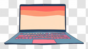 Laptop - Cartoon Laptop With Colorful Screen Transparent PNG