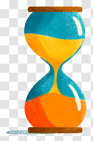 Hourglass With Sand Flowing - Colorful Hourglass With Sand Transparent PNG