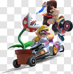Race Car - Mario Kart Characters Racing Transparent PNG