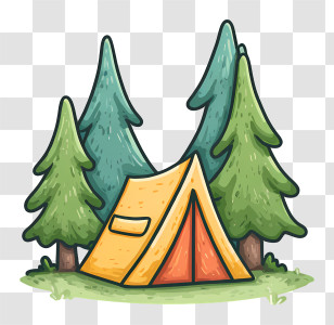 Camping Icon - Camping Tent In The Forest Transparent PNG