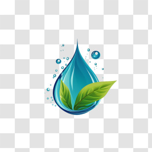 Water Drop
 - Eco Water Droplet With Leaves Transparent PNG