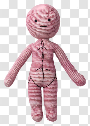 Amigurumi Doll - Simple Pink Knitted Doll Transparent PNG