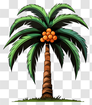 Sketch Style Coconut Tree - Palm Tree With Coconuts Illustration Transparent PNG