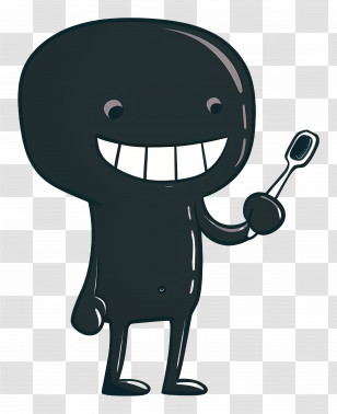 Brushing Teeth - Smiling Toothbrush Character Transparent PNG